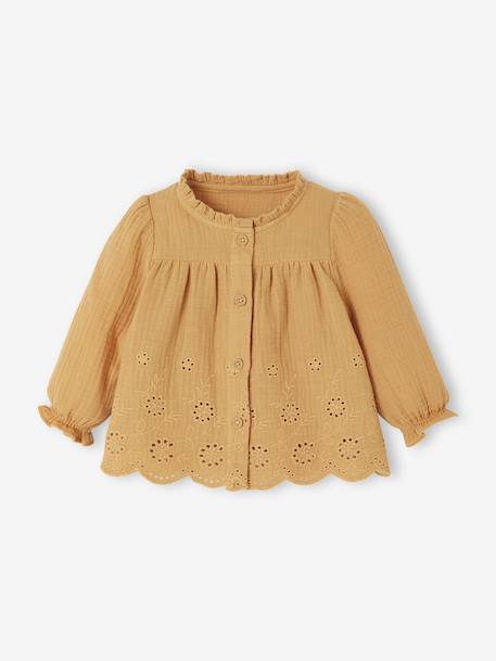 Blouse brodée bébé ocre - vertbaudet enfant 