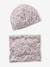 Ensemble fleuri fille bonnet + snood bois de rose - vertbaudet enfant 