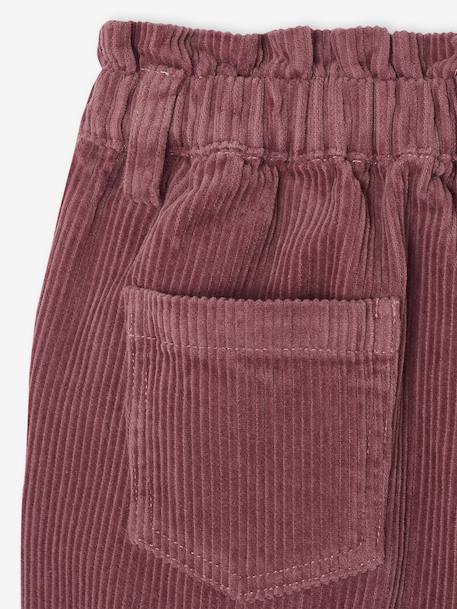 Fluwelen short met paperbag-vorm meisjes grijs+groenblauw+kaneel+oudroze+zachtpaars - vertbaudet enfant 