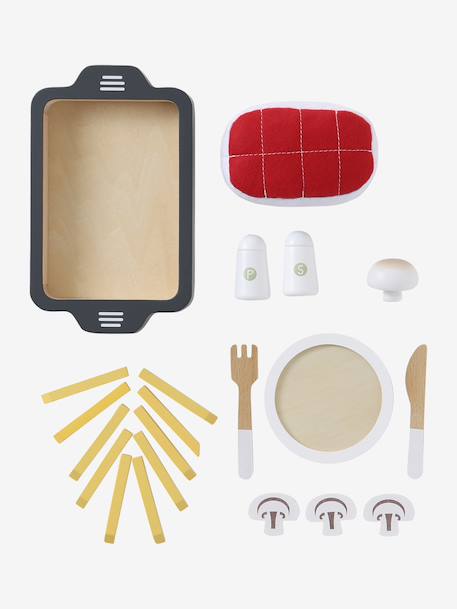 Rôti et accessoires en feutrine et bois FSC® rouge - vertbaudet enfant 