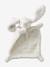 Doudou lapin bi-matière personnalisable blanc+bleu+rose+vert - vertbaudet enfant 