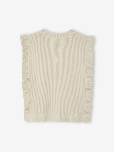 Pull fille sans manches à volants côtés ouverts vanille - vertbaudet enfant 