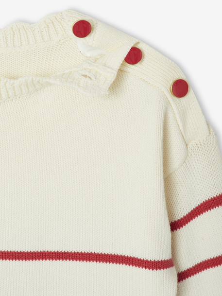 Sierlijke marinièretrui meisjes framboos+gemêleerd beige+marineblauw+rozen - vertbaudet enfant 