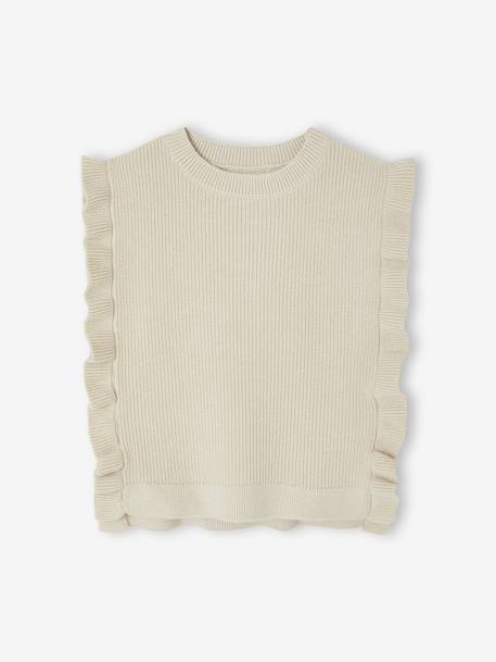 Fille-Pull fille sans manches à volants côtés ouverts