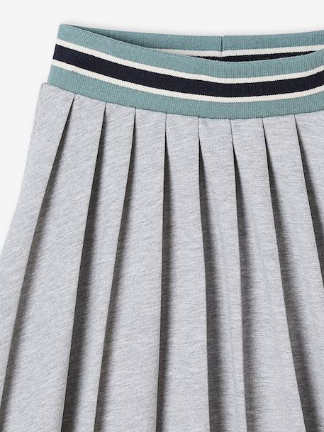 Jupe plissée en molleton fille gris chiné - vertbaudet enfant 