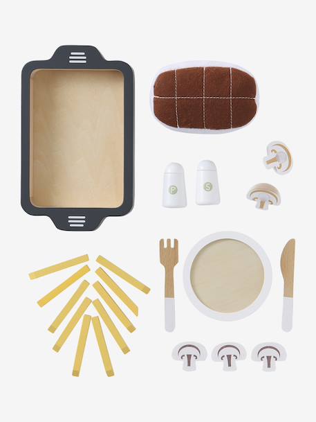 Rôti et accessoires en feutrine et bois FSC® rouge - vertbaudet enfant 