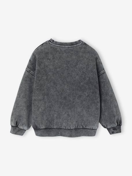 Sweat sport détail glitter fille anthracite - vertbaudet enfant 