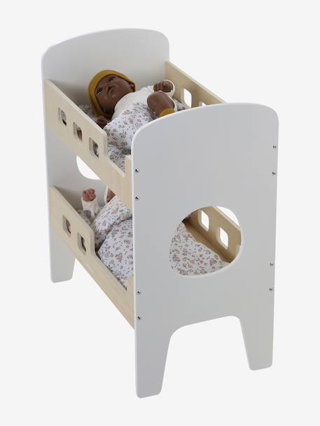 Stapelbed voor poppen in FSC®-hout wit - vertbaudet enfant 