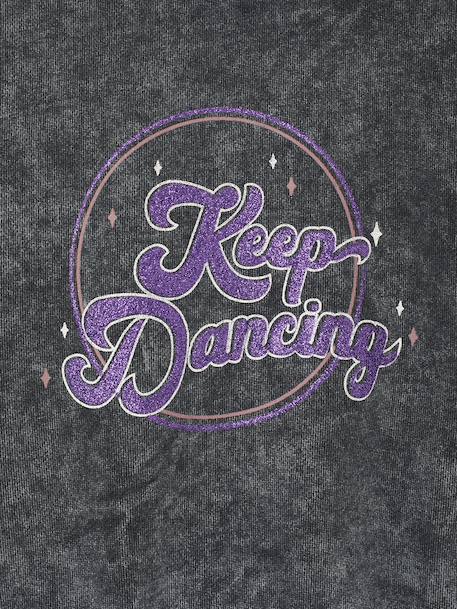 Sweat sport détail glitter fille anthracite - vertbaudet enfant 