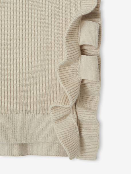 Pull fille sans manches à volants côtés ouverts vanille - vertbaudet enfant 