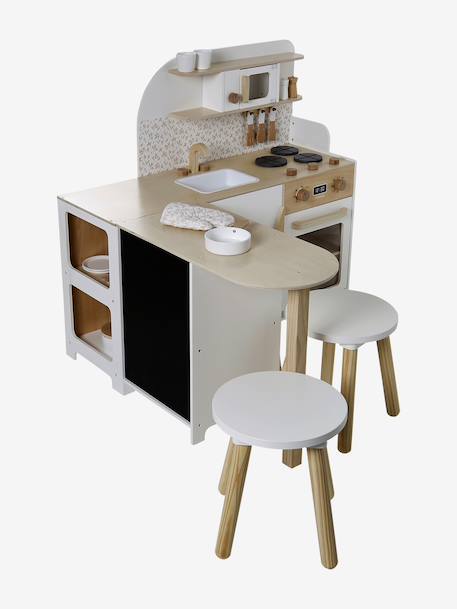 Hoekkeuken met benodigdheden / toebehoren van FSC®-hout wit - vertbaudet enfant 