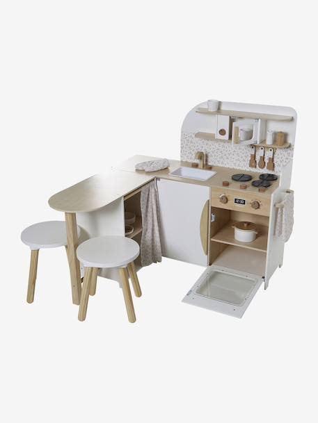 Hoekkeuken met benodigdheden / toebehoren van FSC®-hout wit - vertbaudet enfant 