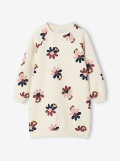 Meisje-Jurk-Jurk van molton met bloemenprint