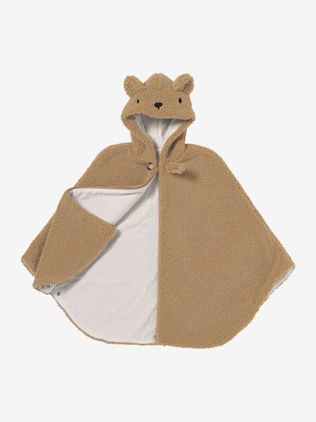 Poncho de voyage adaptable sur siège auto & porte bébé beige+écru - vertbaudet enfant 