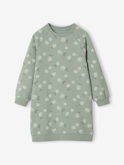 Meisje-Jurk-Jurk van molton met bloemenprint