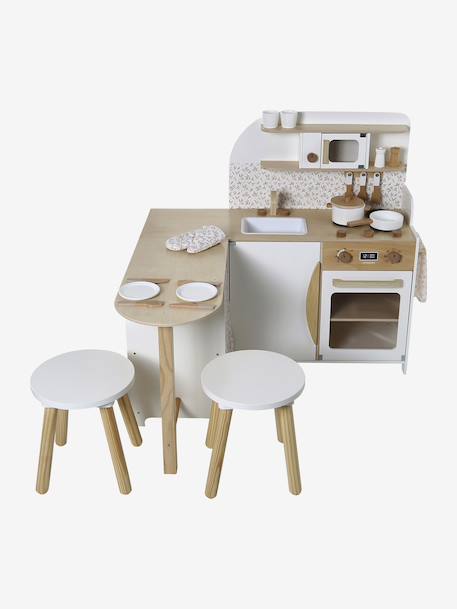 Hoekkeuken met benodigdheden / toebehoren van FSC®-hout wit - vertbaudet enfant 