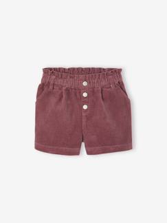 Meisje-Short- Fluwelen short met paperbag-vorm meisjes