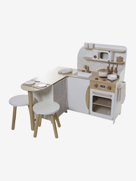 Hoekkeuken met benodigdheden / toebehoren van FSC®-hout wit - vertbaudet enfant 