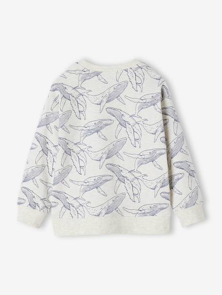 Jongensshirt in sweaterlook met print ecru+gemêleerd wit+korstmos+pecannoot - vertbaudet enfant 