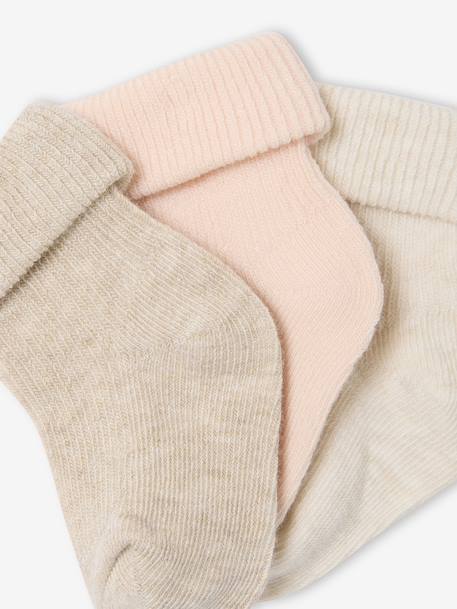 Set van 3 paar effen baby sokken beige - vertbaudet enfant 