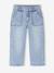 Jean fille large motifs brodés bleu clair - vertbaudet enfant 