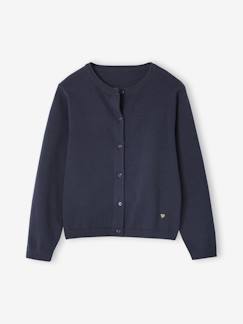 Meisje-Trui, vest, sweater-Meisjesvest Basics van fijn breisel