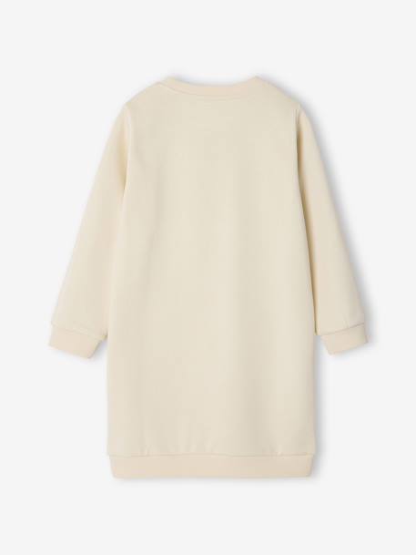 Basics fleece meisjesjurk ecru+marineblauw+saliegroen - vertbaudet enfant 