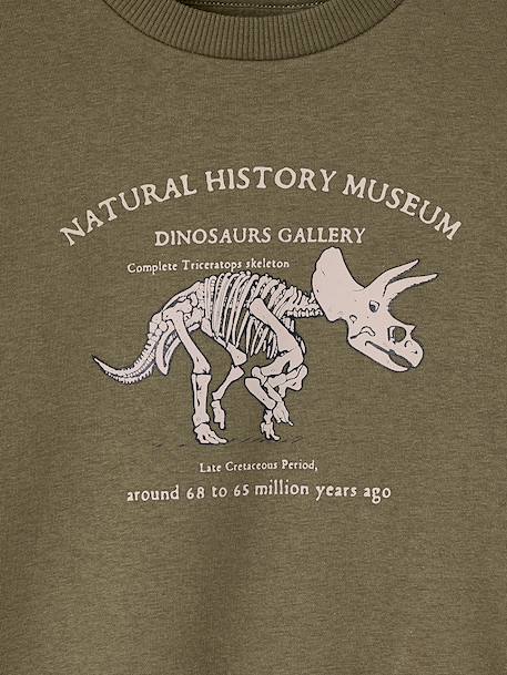 Sweater met ronde hals en geplaatste print voor jongens gemêleerd wit+kaki+nachtblauw - vertbaudet enfant 