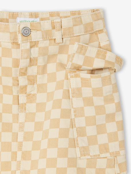 Jupe fille à carreaux carreaux jaune - vertbaudet enfant 