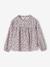 Blouse fille imprimée fleurs bleu grisé+écru+vanille - vertbaudet enfant 