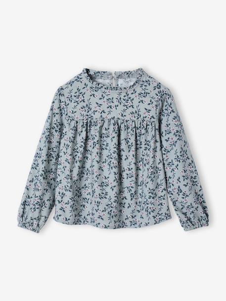 Fille-Chemise, blouse, tunique-Blouse fille imprimée fleurs 