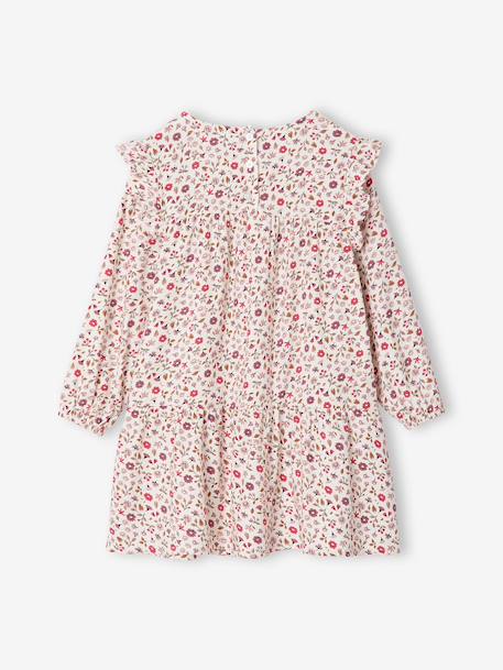 Robe imprimée à volants fille écru+marine+vanille+vert sauge - vertbaudet enfant 