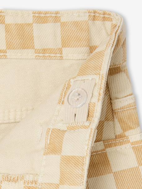 Jupe fille à carreaux carreaux jaune - vertbaudet enfant 