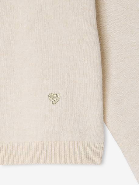 Gilet fille maille fine BASICS anthracite+beige chiné+blush+bois de rose+gris chiné+marine+vanille+vert émeraude - vertbaudet enfant 