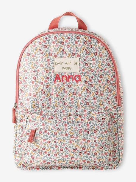 BERGAMOTTE rugzak voor meisjes, personaliseerbaar roze (poederkleur) - vertbaudet enfant 