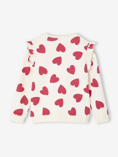 Sweat à volants fille détails fantaisie écru+encre+vanille+vert de gris - vertbaudet enfant 