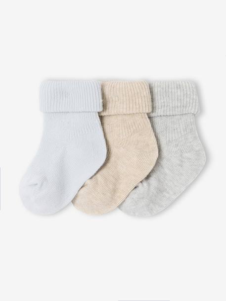 Bébé-Lot de 3 paires de chaussettes bébé unies