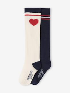 Fille-Sous-vêtement-Lot de 2 paires de chaussettes hautes fille