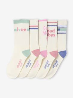 Fille-Sous-vêtement-Lot de 5 paires de chaussettes sport fille