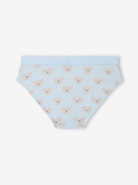 Set van 5 slipjes voor meisjes Dieren azuurblauw - vertbaudet enfant 