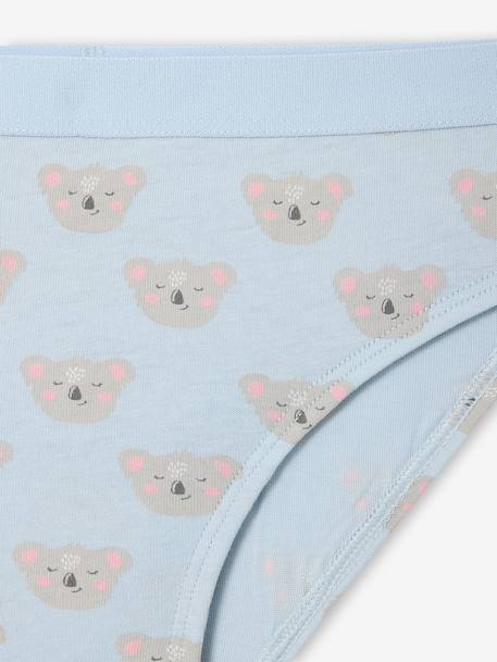 Set van 5 slipjes voor meisjes Dieren azuurblauw - vertbaudet enfant 