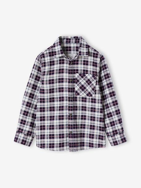 Chemise flanelle à carreaux garçon carreaux bleu - vertbaudet enfant 