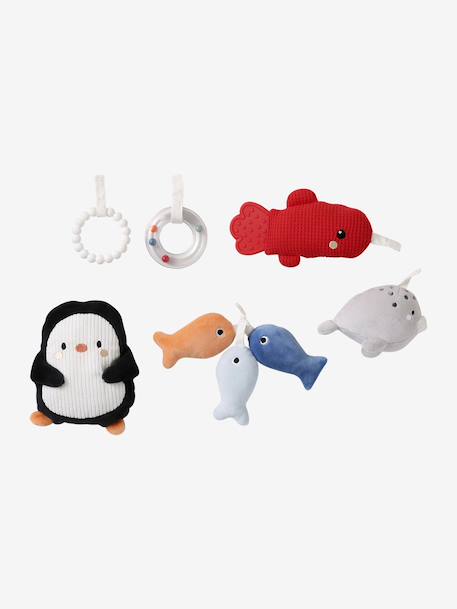 Tapis d'éveil moelleux et ludique bleu+écru+marron+multicolore+noir+rouge - vertbaudet enfant 