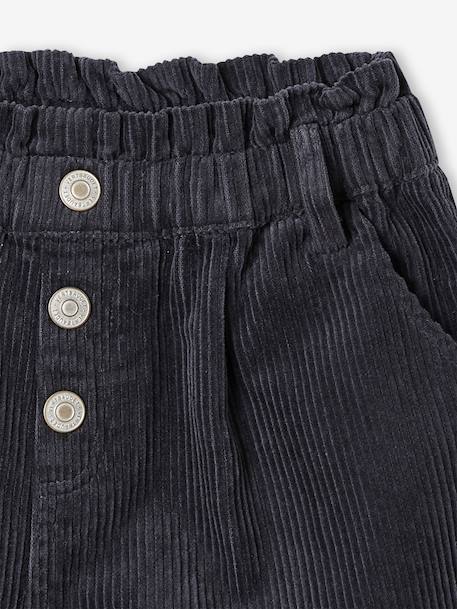 Fluwelen short met paperbag-vorm meisjes grijs+groenblauw+kaneel+oudroze+zachtpaars - vertbaudet enfant 