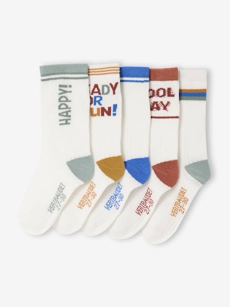 Lot de 5 paires de chaussettes « Cool » garçon écru - vertbaudet enfant 