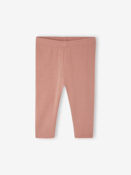 Lot 3 leggings unis bébé vieux rose - vertbaudet enfant 