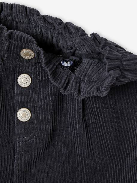 Fluwelen short met paperbag-vorm meisjes grijs+groenblauw+kaneel+oudroze+zachtpaars - vertbaudet enfant 