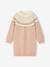 Robe jacquard en tricot fille rose poudré+vert de gris - vertbaudet enfant 