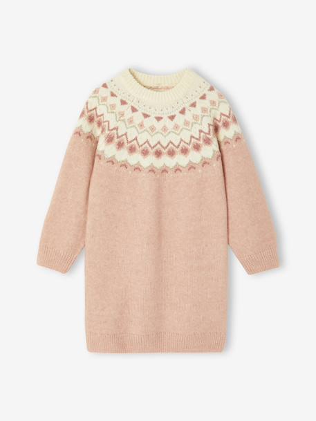 Fille-Robe-Robe jacquard en tricot fille