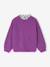 Pull fille col fantaisie forme loose marine+rayé marine+violet - vertbaudet enfant 